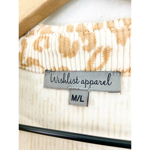 Boutique Brand Leopard Animal Print Corduroy Button Down Oversized Shacket M/L - Picture 3 of 7